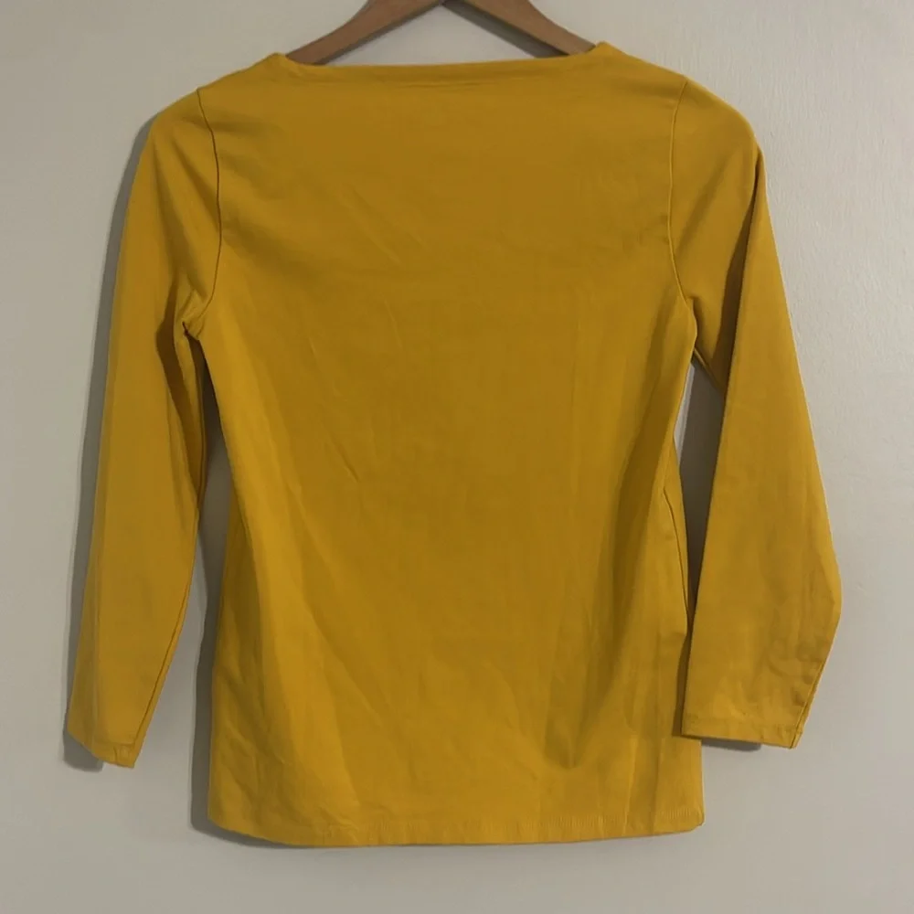J Crew Womens Size XS Yellow Marigold Square Neck Shirt Blouse